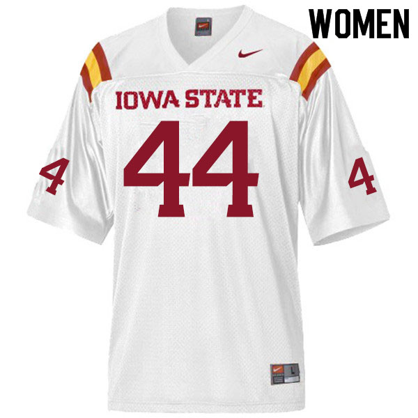 Women #44 Johnny Wilson Iowa State Cyclones College Football Jerseys Sale-White - Click Image to Close